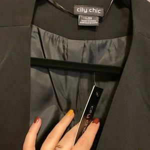 City chic cape blazer